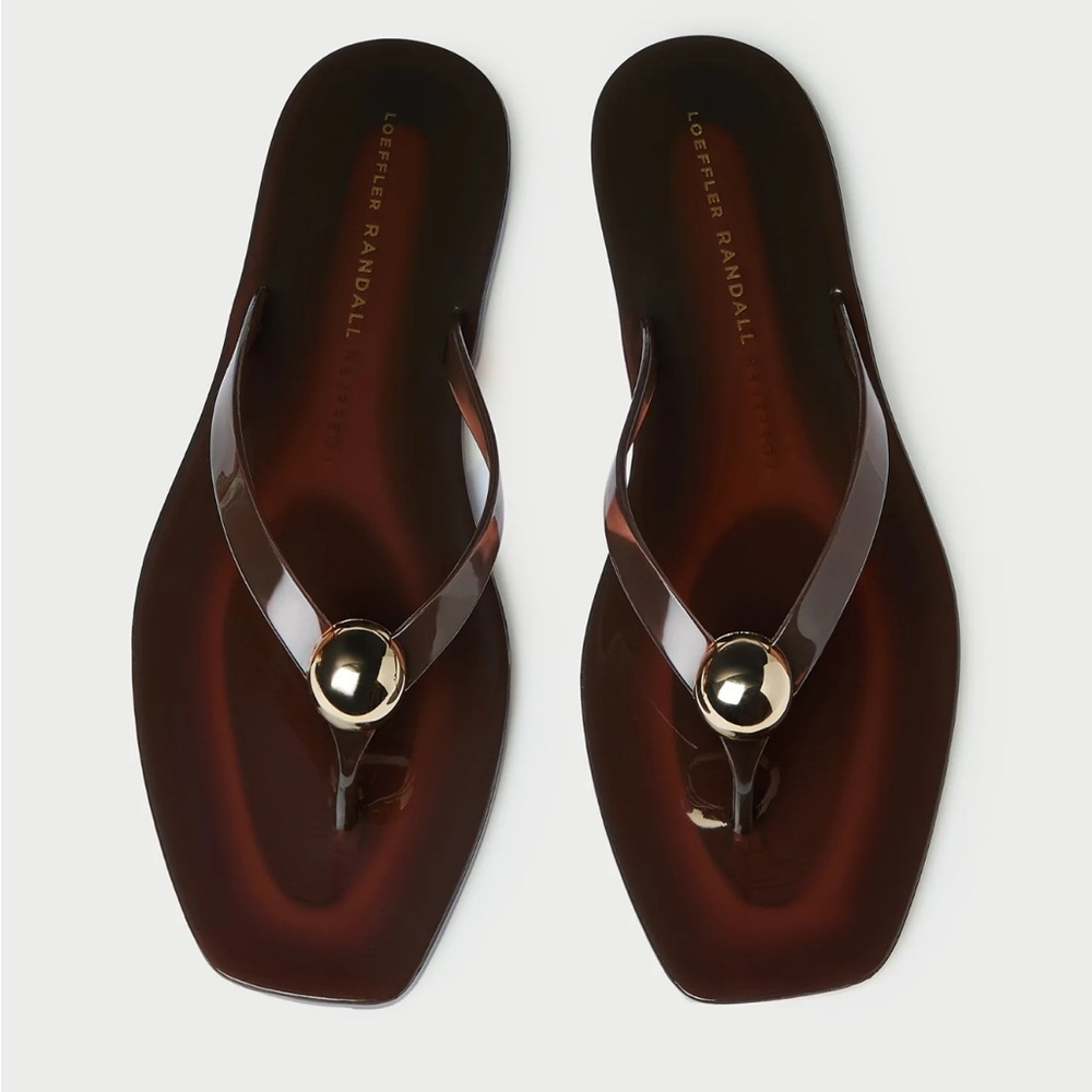 Jovie Brown Jelly Flip Flop Loeffler Randall - Picture 2 of 3
